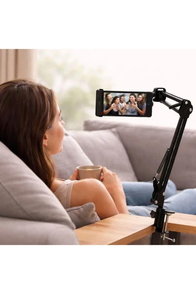 MultiZone 360° Döner Telefon Tablet Tutucu Stant Aparat Ayarlanabilir Esnek Uzun Kol Masa Uyumlu ürün görseli 1