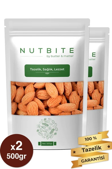 NUTBITE Kavrulmuş Badem Içi 1kg - Jumbo Boy - Taptaze Yeni Mahsül - Hafif Atıştırmalık Kuruyemiş ürün görseli 1