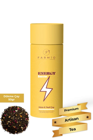 FARMİO ENERJİ ÇAYI – 50gr – Mate, Meyankökü, Kuş Üzümü, Yeşilçay, Elma ürün görseli 1