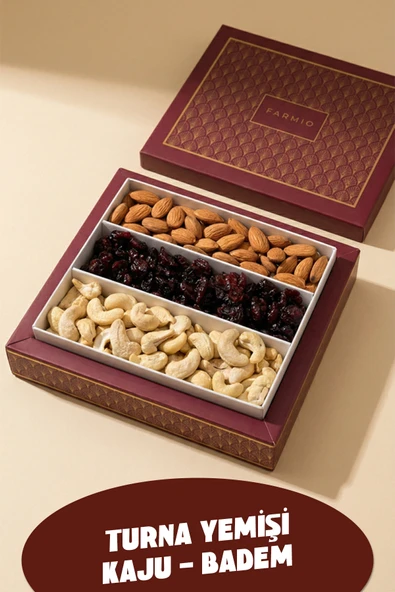 FARMİO Hediyelik Karışık Kuruyemiş 350gr – Zarlı Kaju, Turna Yemişi, Çiğ Kaju ürün görseli 1