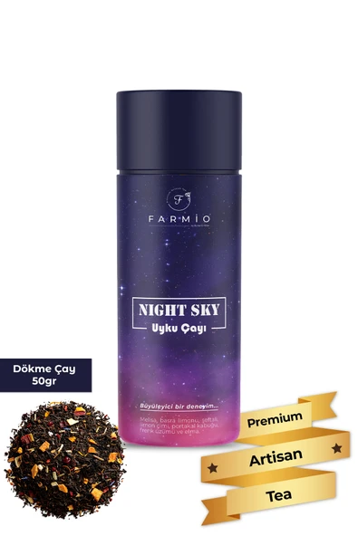 FARMİO NIGHT SKY – Uyku Çayı – 50gr – Melisalı Uyku Destekleyici Çay ürün görseli 1