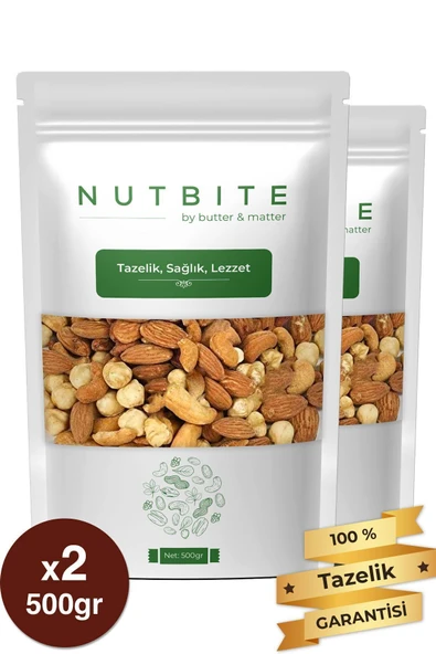 NUTBITE Deluxe Karışık 1kg - Kavrulmuş Kabuksuz Karışık Kuruyemiş - Taptaze Yeni Mahsül ürün görseli 1