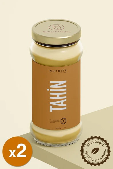 NUTBITE Premium Tahin 960gr (2x480gr) - %100 Doğal - Yüksek Lif Kaynağı - Özel Kavrulmuş ürün görseli 1