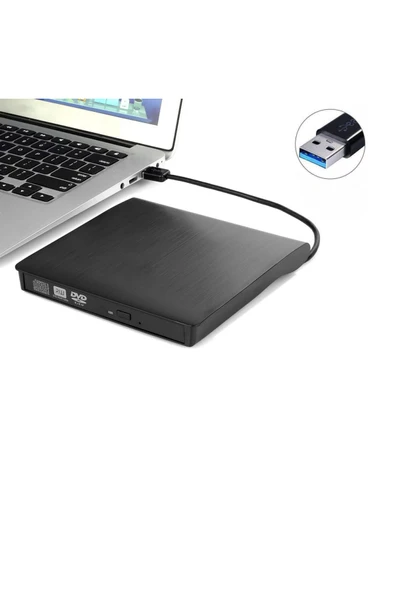 MultiZone Usb 3.0 Taşınabilir Ultra İnce Harici Cd Dvd Yazıcı Okuyucu Windows Mac Uyumlu ürün görseli 1