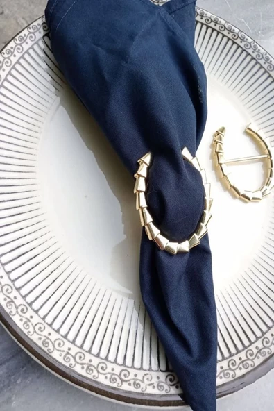 12 Adet Gold Metal Nal Peçete Yüzüğü ürün görseli 1