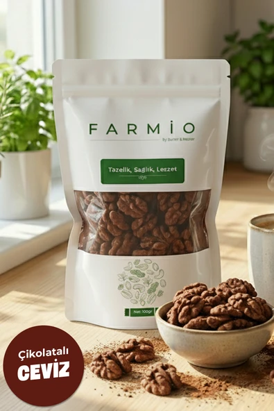 FARMİO Çikolata Kaplı Ceviz 100gr - Sütlü Çikolatalı Ceviz ürün görseli 1