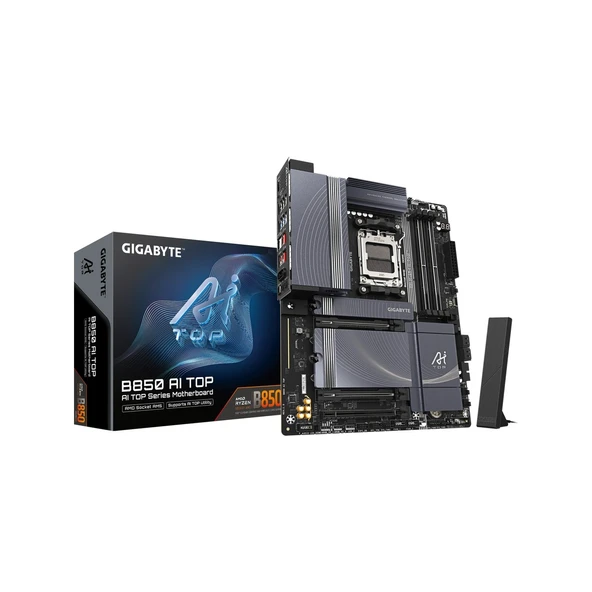 Gıgabyte B850-AI-TOP 8600MHz OC DDR5 AM5 M.2 HDMI DisplayPort ATX Anakart ürün görseli 1
