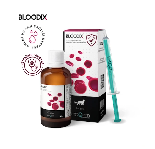 Vetqom Bloodix 45 ml (Kediler İçin Kan Yapıcı, Anemi ve Enerji Destekleyici Damla) ürün görseli 1