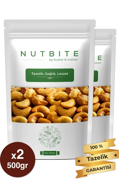 NUTBITE Kavrulmuş Kaju 1kg - Yağlı & Tuzlu - Taptaze Yeni Mahsül - Atıştırmalık Kuruyemiş ürün görseli 1