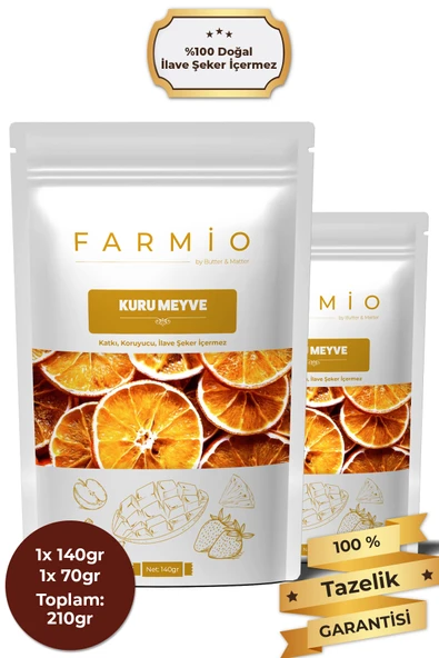 FARMİO Şekersiz Kurutulmuş Portakal – 210gr – Doğal ve Katkısız ürün görseli 1
