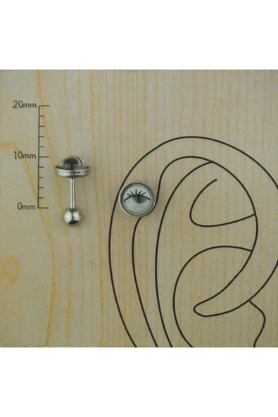 TAKIDAN Siyah Göz Cerrahi Çelik Kıkırdak Tragus Helix Piercing 6 Mm ürün görseli 1