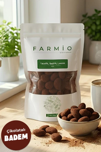 FARMİO Çikolata Kaplı Badem 100gr - Sütlü Çikolatalı Badem Draje ürün görseli 1