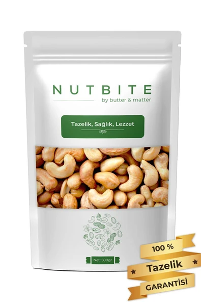 NUTBITE Fırınlanmış Kaju 500gr - Yağsız Kavrulmuş - Taptaze Yeni Mahsül - Hafif Atıştırmalık Kuruyemiş ürün görseli 1