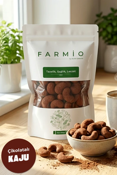 FARMİO Çikolata Kaplı Kaju 500gr – Sütlü Çikolatalı Kaju Draje ürün görseli 1