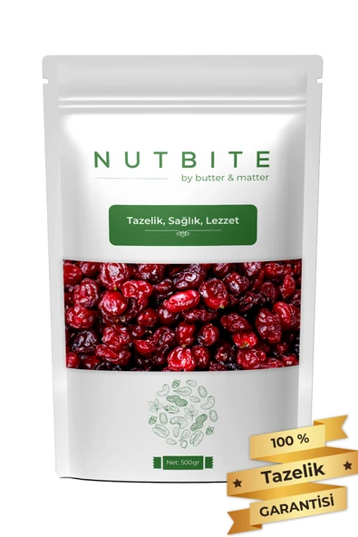 NUTBITE Premium Turna Yemişi 500gr - Cranberry - Çekirdeksiz Tane - Taptaze Yeni Mahsül ürün görseli 1