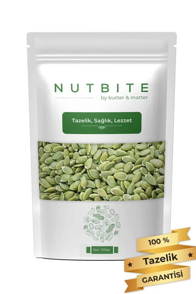 NUTBITE Çiğ Kabak Çekirdeği İçi 100gr - Taptaze Yeni Mahsül - Çiğ & Tuzsuz - Gurme Serisi ürün görseli 1