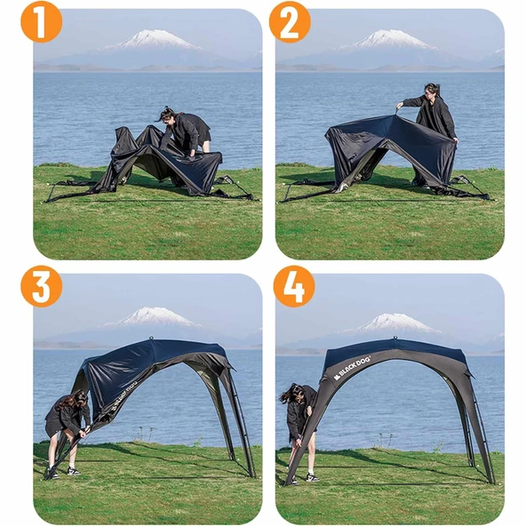 BlackDog Instant Pavilion Gazebo 300x300x215cm Siyah ürün görseli 1