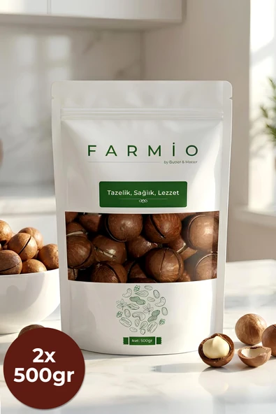 FARMİO Makademya Fındığı 1kg – Kabuklu Kavrulmuş ürün görseli 1