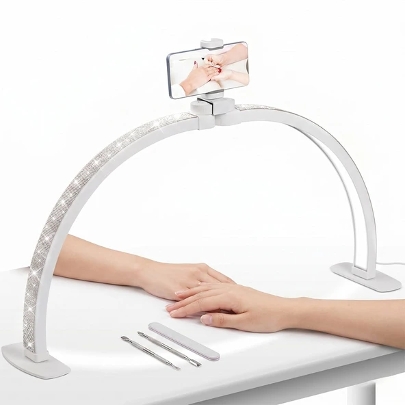 Trled F-550A AB-Pembe Elmas Desenli 55Cm Katlanabilir Masa Lambası ürün görseli 1