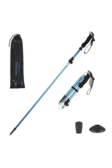 IntersTech Katlanabilir Yürüyüş Kayak Batonu Baston Hafif Alimünyum Trekking Tırmanma Batonu Dağcı Kamp ürün görseli 1