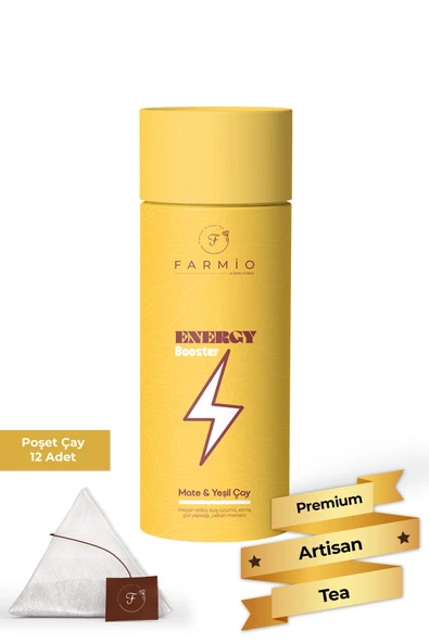 FARMİO ENERJİ ÇAYI – 12 Poşet – Mate, Meyankökü, Kuş Üzümü, Yeşilçay, Elma ürün görseli 1