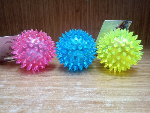 Cans Öten Işıklı Dikenli Top Oyuncak 6 CM ürün görseli 1