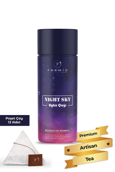 FARMİO NIGHT SKY – Uyku Çayı – 12 poşet – Melisalı Uyku Destekleyici Çay ürün görseli 1
