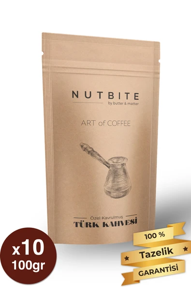 NUTBITE Premium Türk Kahvesi 1kg (10x100gr) - Özel Kavrulmuş - Art of Coffee ürün görseli 1