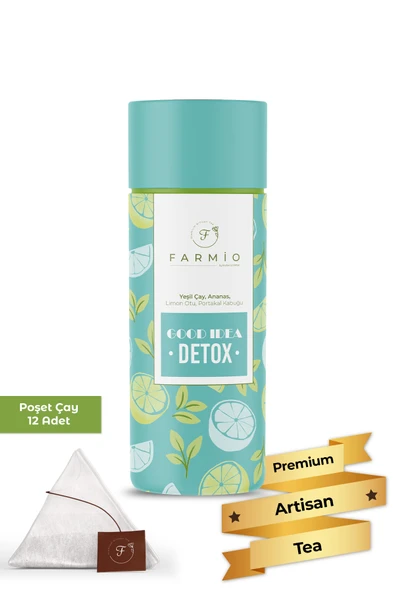 FARMİO DETOX Çayı – 12 poşet - Yeşil Çay, Ananas, Limon, Portakal ürün görseli 1