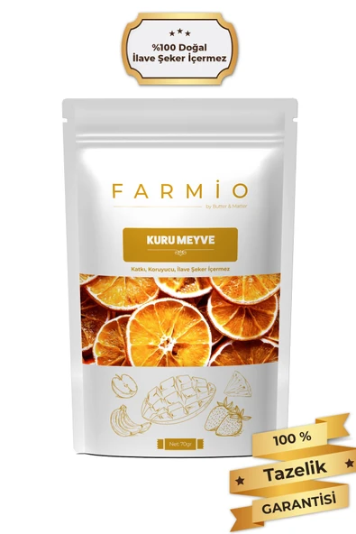 FARMİO Şekersiz Kurutulmuş Portakal – 70gr – Doğal ve Katkısız ürün görseli 1