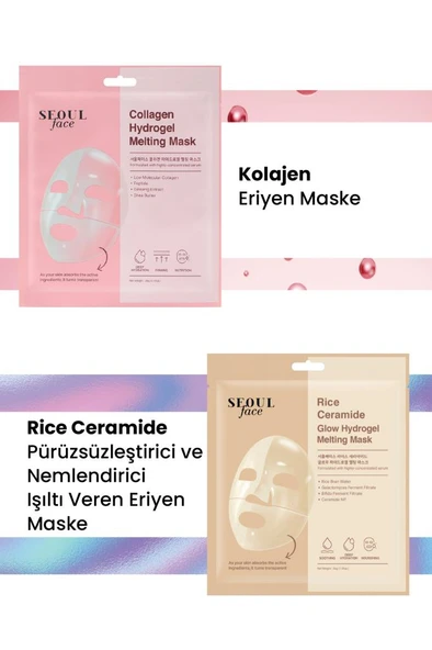 Dermal Kolajen ve Pirinç Nemlendirici Pürüzsüzleştirici Eriyen Maske Seti Kore Maske Seti 34 gr. ürün görseli 1