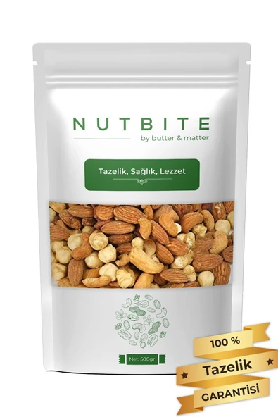 NUTBITE Deluxe Karışık 500 gr - Kavrulmuş Kabuksuz Karışık Kuruyemiş - Taptaze Yeni Mahsül ürün görseli 1