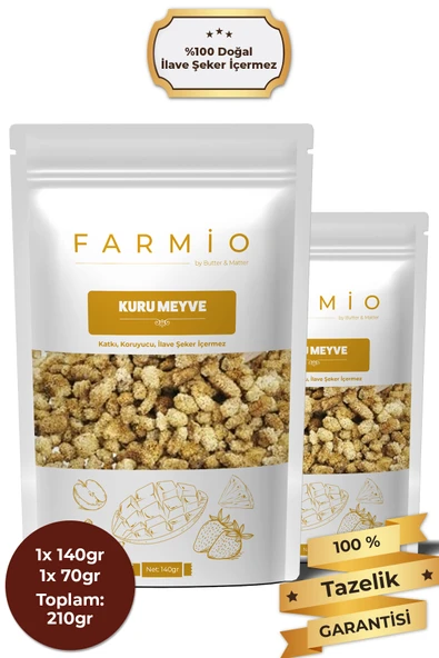 FARMİO Premium Dut Kurusu – 210gr – Doğal Kurutulmuş ürün görseli 1