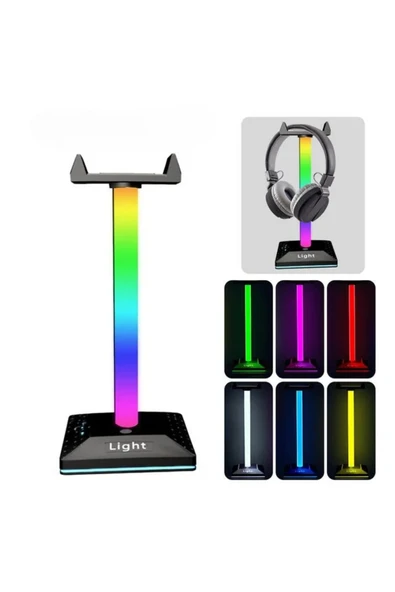 MultiZone RGB Oyuncu Kulaklık Standı Gamer Modlu 10 Işıklı USB Girişli ürün görseli 1