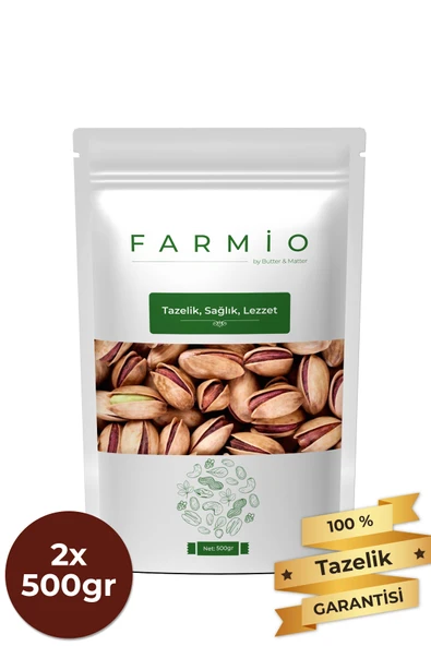 FARMİO Premium Antep Fıstığı 1kg (2x500gr) – Kabuklu Kavrulmuş – Ana Çıtlak – Taptaze Yeni Mahsül ürün görseli 1
