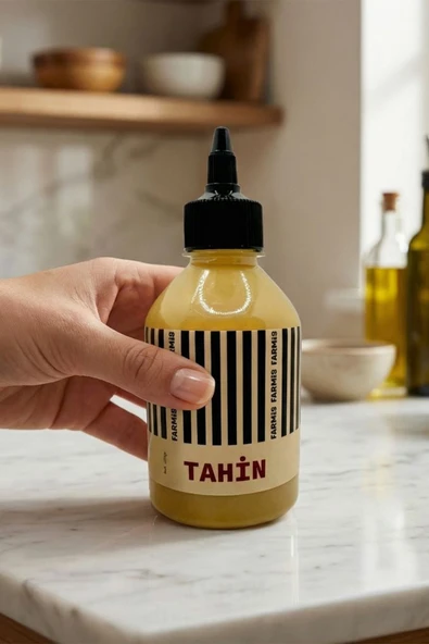 FARMİO Premium Tahin 250gr - Aç-Kapa Sıkma Şişe - Özel Kavrulmuş ürün görseli 1