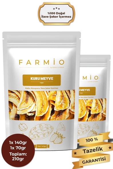FARMİO Şekersiz Kurutulmuş Muz – 210gr – Doğal ve Katkısız ürün görseli 1