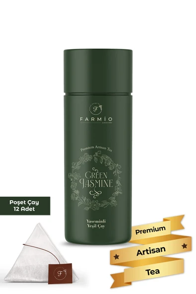FARMİO GREEN JASMINE – 12 poşet - Yaseminli Yeşil Çay ürün görseli 1