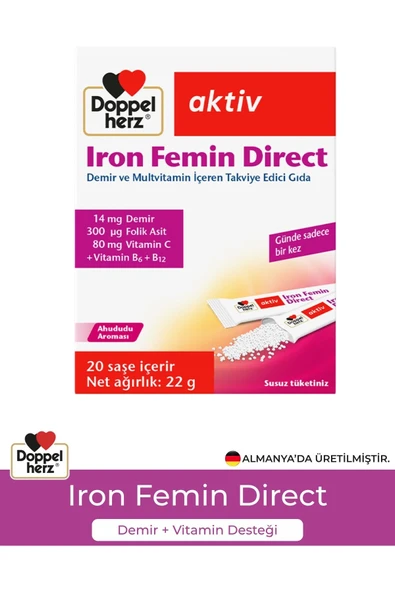 Doppelherz Aktiv Iron Femin Direct 20 Saşe ürün görseli 1