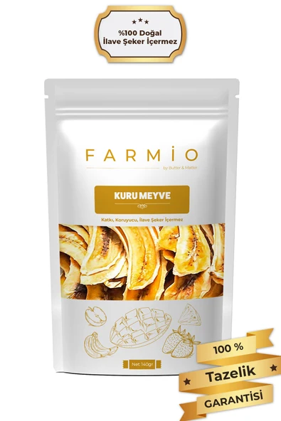 FARMİO Şekersiz Kurutulmuş Muz – 140gr – Doğal ve Katkısız ürün görseli 1