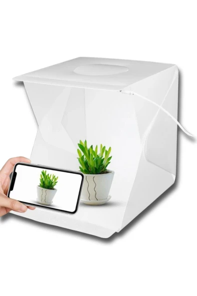 MultiZone Katlanabilir Ürün Fotoğraf Çekim Çadırı Mini Stüdyo USB Led Işıklı Taşıma Çantalı 40x40 Cm ürün görseli 1