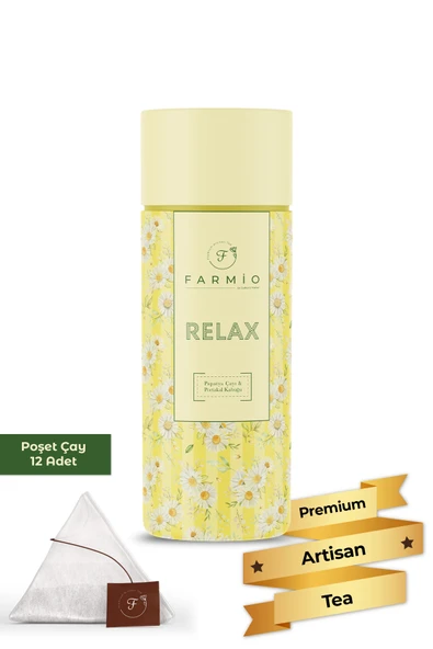 FARMİO RELAX TEA –Papatya Çayı – 12 poşet – Portakal Kabuğu ve Mayıs Papatyası ürün görseli 1