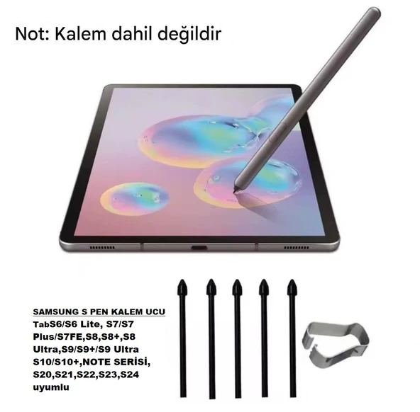 SAMSUNG S PEN Tab S6/S6 Lite, S7/S7 Plus/S7FE,S8,S8+,S8 Ultra,S9/S9+/S9 Ultra S10/S10+ (5 TANE) ürün görseli 1
