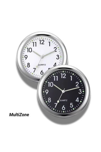 MultiZone Gece Parlayan Yapışkanlı Mini Kuvars Araç Araba Tekne Bisiklet Saati Paneli Göstergesi ürün görseli 1