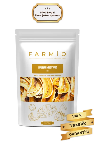 FARMİO Şekersiz Kurutulmuş Muz – 70gr – Doğal ve Katkısız ürün görseli 1