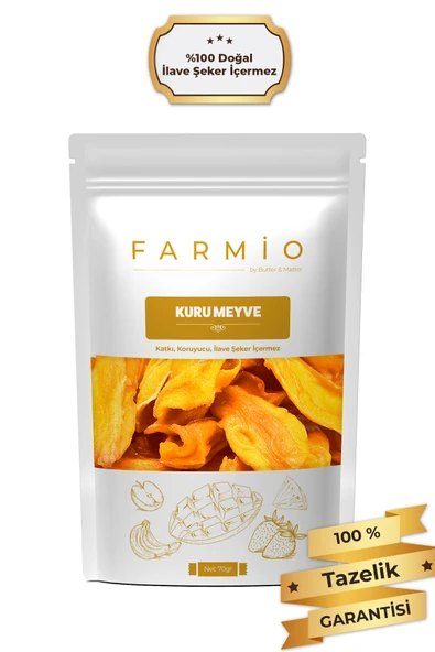 FARMİO Şekersiz Kurutulmuş Mango – 70gr – Doğal ve Katkısız ürün görseli 1