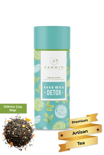 FARMİO DETOX Çayı – Yeşil Çay, Ananas, Limon, Portakal – 50gr ürün görseli 1