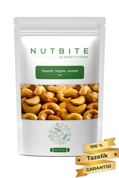 NUTBITE Kavrulmuş Kaju 500gr - Yağlı & Tuzlu - Taptaze Yeni Mahsül - Atıştırmalık Kuruyemiş ürün görseli 1