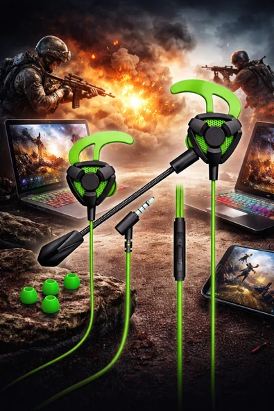 MultiZone Gaming Oyuncu Kulaklığı Mikrofonlu Kulak İçi PC Telefon Uyumlu Basslı Gürültü Engelleyici ürün görseli 1