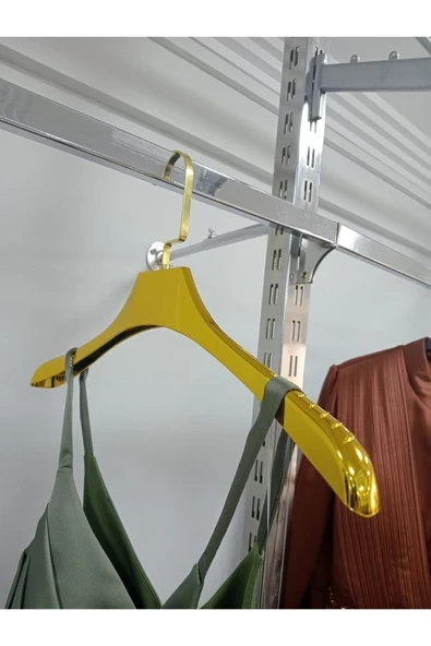 Askıcı Gold Kaplama Askı 10 Adet Abiye Tişört Showroom Askısı ürün görseli 1